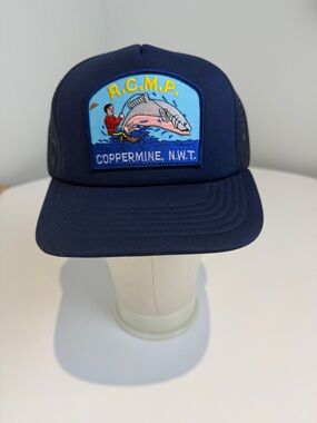 RCMP Coppermine N.W.T. Navy Patch Vintage Trucker Hat